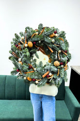 Christmas Wreath with Red Accents