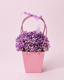 Violetinio atspalvio gubojos gėlių dėžutė